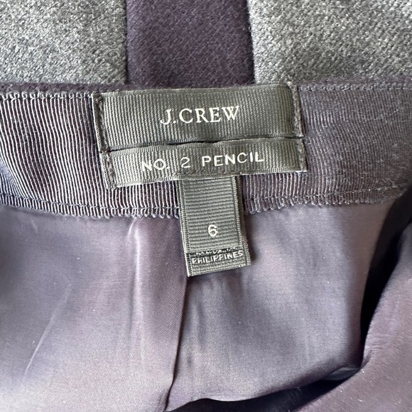 J.Crew // Number 2 Gray & Blue Wool Color-block Pencil Skirt, Size 6 - Picture 6 of 7